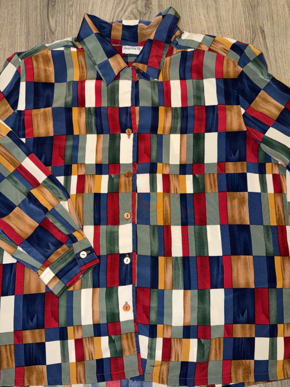 Vintage BonWorth Multicolor Checkered Button-Up Shirt